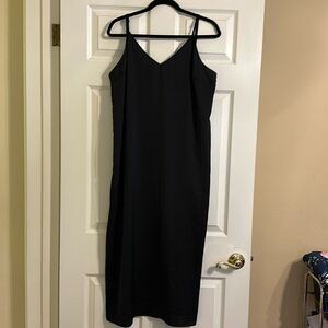 A New Day Black Spaghetti Strap Midi Dress